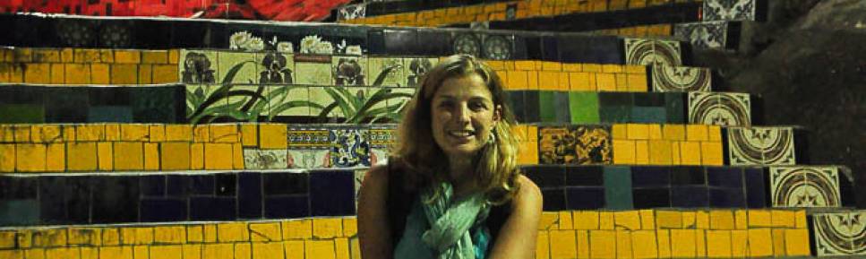 A famosa escadaria do Selaron, em Santa Tereza, no Rio de Janeiro